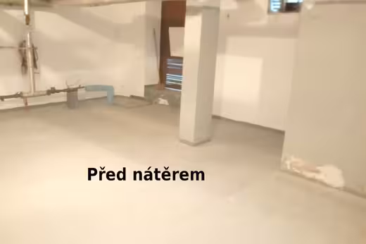 Podlaha a stěny před nátěrem | SVJ Mokrá I